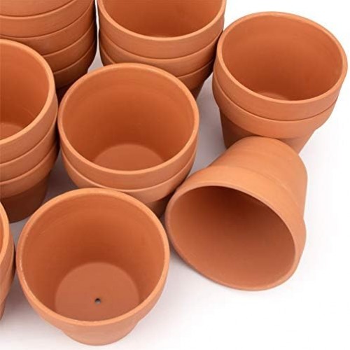 [26 Pack] 4" Planter Nursery Pots Terracotta Pot Clay Pots Clay Ceramic Pottery Cactus Flower Pots Succulent Nursery Pots Garden Terra Cotta Pots with Drainage Hole (4")