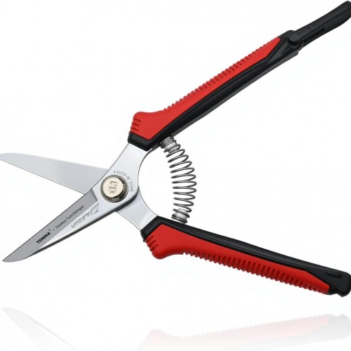 TONMA Pruning Scissors [Made in Korea] 7.5" Rugged yet Lightweight Pruning Shears for Gardening with Ergonomics Grip, Japanese Craft Hard Chrome Plated Sharp Stainless Steels Garden Snips