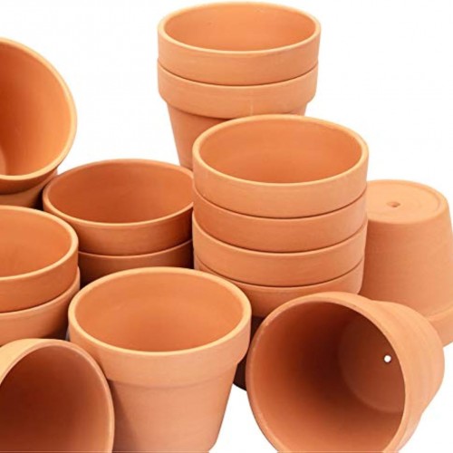 [26 Pack] 4" Planter Nursery Pots Clay Pots Terracotta Pot Clay Ceramic Pottery Planter Cactus Flower Pots Succulent Nursery Pots Garden Terra Cotta Pots with Drainage Hole (4")